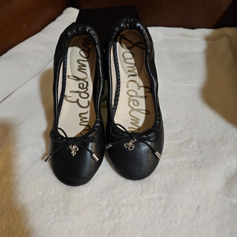 Girls Sam Edelman Felice black leather flats - Picture 2 of 8